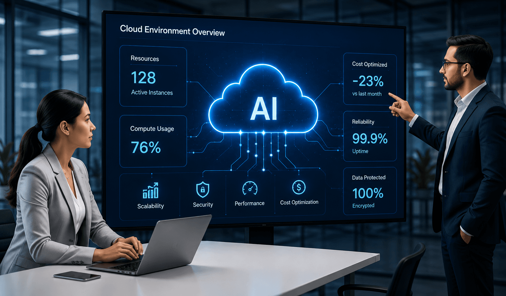 Cloud environment overview dashboard